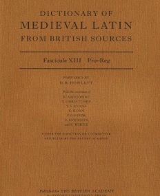 Dictionary Of Medieval Latin From British Sources