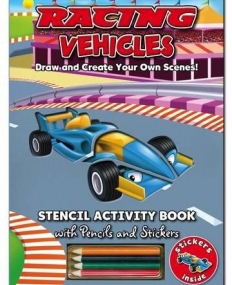 Stencil Activity Book - Racing Vehicles