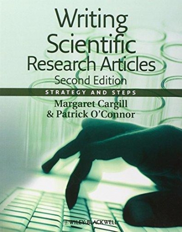 Writing Scientific Research Articles: Strategy and Steps,2e