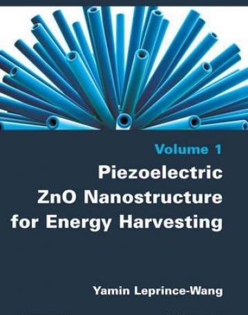 Piezoelectric ZnO Nanostructure for Energy Harvesting, Volume 1