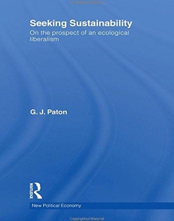 SEEKING SUSTAINABILITY : ON THE PROSPECT OF AN ECOLOGIC