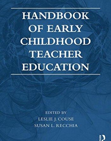 Handbook of Early Childhood Teacher Education