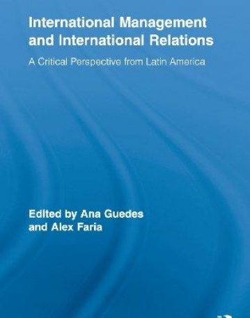 INTERNATIONAL MANAGEMENT AND INTERNATIONAL RELATIONS (R