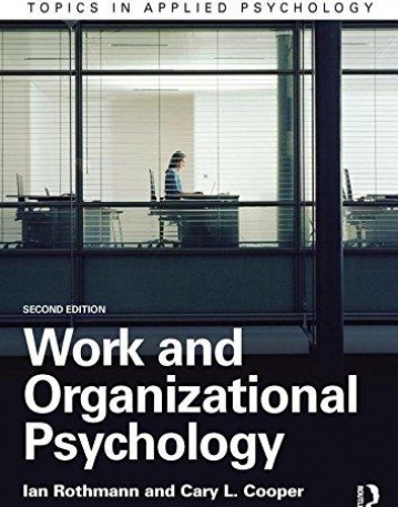 Work and Organizational Psychology