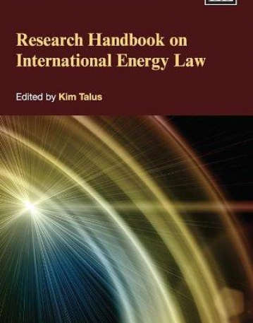 Research Handbook on International Energy Law