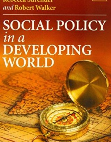 Social Policy in a Developing World