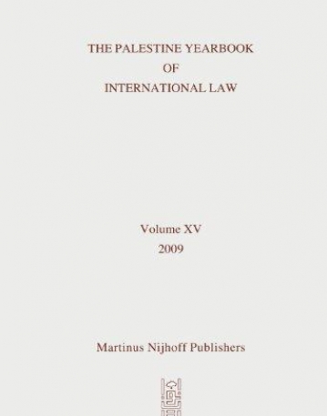 PALESTINE YEARBOOK OF INTERNATIONAL LAW VOLUME 15 (2009
