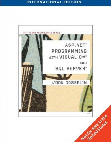 ASP.NET PROGRAMMING WITH C# & SQL SERVER, IE