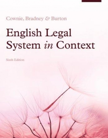 English Legal System in Context, 6/e