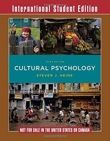 Cultural Psychology 3e