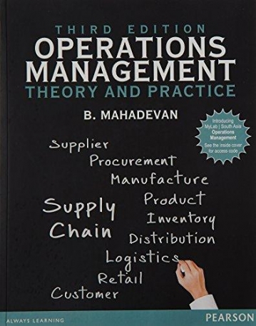 Operations Management : Theory and Practice, 3/e