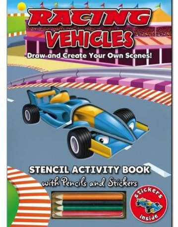 Stencil Activity Book - Racing Vehicles