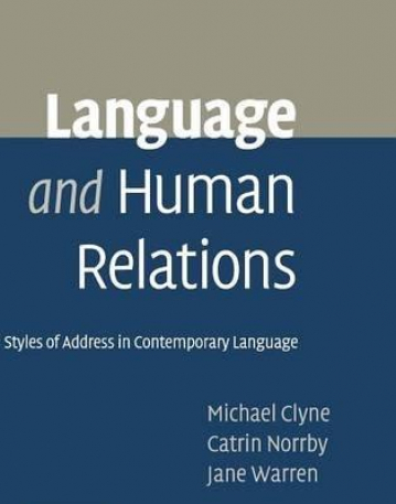 LANGUAGE & HUMAN RELATION, styles of address in contemp